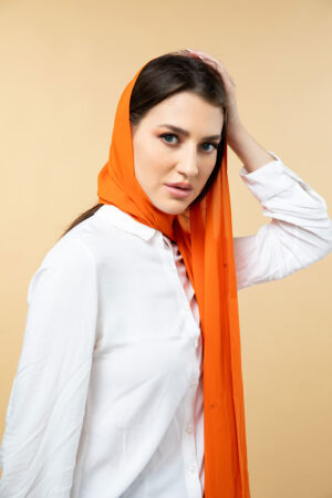 Chiffon hijab with flower motif